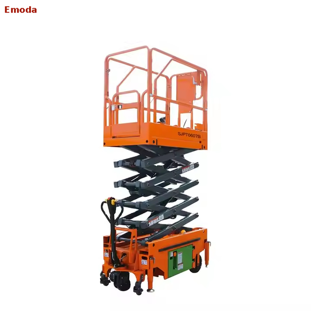 Plataforma de trabajo elevada autopropulsada para huerto SJPT 0608B de 8 m utilizada para poda de transporte de recogedores